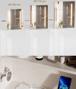 LED Badkamerkast met Spiegel – Anti-condens, Dimbaar Licht en Verstelbare Plank