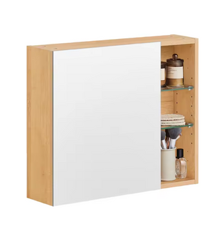 Witte Badkamer Spiegelkast – Hangkast met Spiegeldeur en Verstelbare Planken