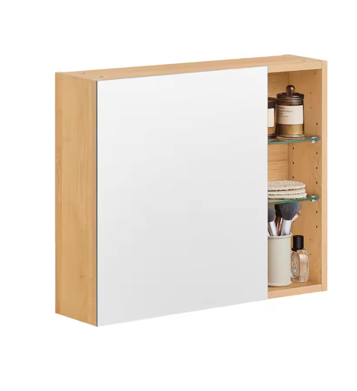 Witte Badkamer Spiegelkast – Hangkast met Spiegeldeur en Verstelbare Planken