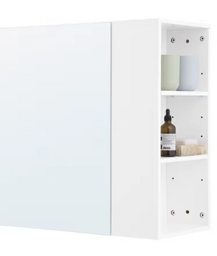 Witte Badkamer Spiegelkast – Hangkast met Spiegeldeur en Open Vakken