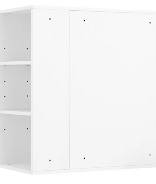 Witte Badkamer Spiegelkast – Hangkast met Spiegeldeur en Open Vakken