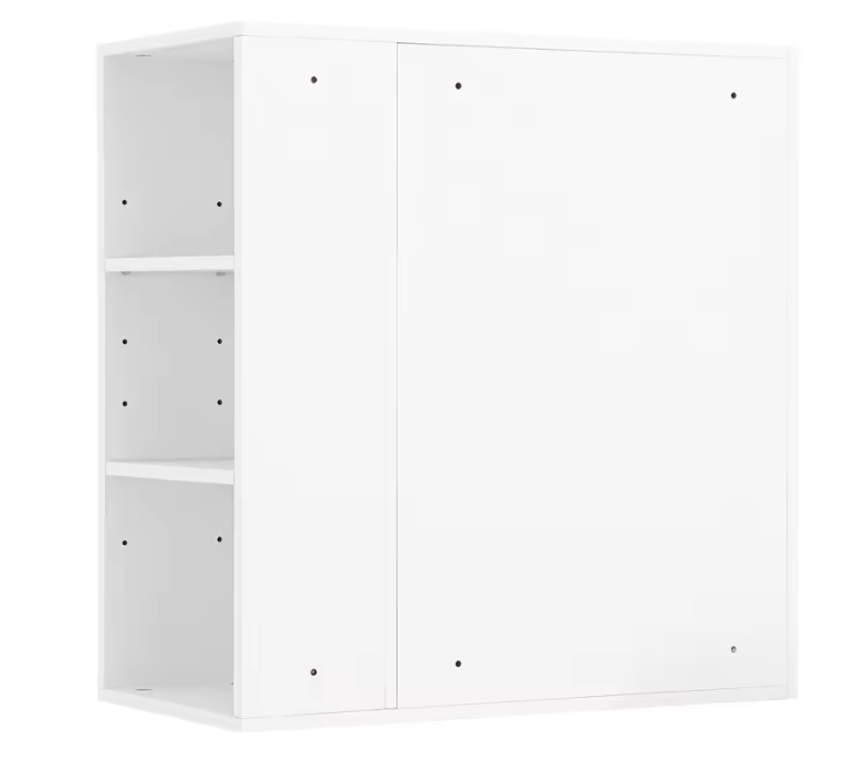 Witte Badkamer Spiegelkast – Hangkast met Spiegeldeur en Open Vakken