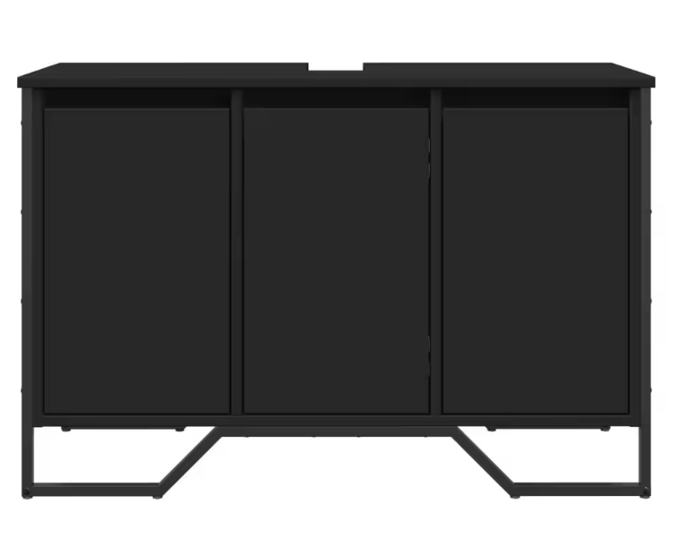 Zwarte Onderkast voor Wasbak – Houten Opbergkast 91×35×60 cm
