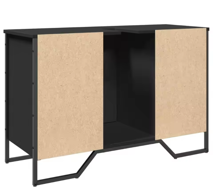 Zwarte Onderkast voor Wasbak – Houten Opbergkast 91×35×60 cm