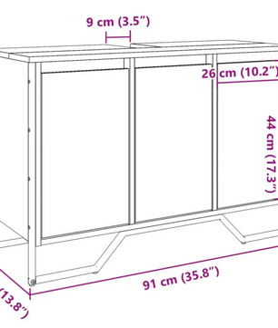 Zwarte Onderkast voor Wasbak – Houten Opbergkast 91×35×60 cm