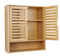 Bamboe Wandkast voor Badkamer – Dubbele Deuren en Opbergrekken, 59×20.5×66.5 cm