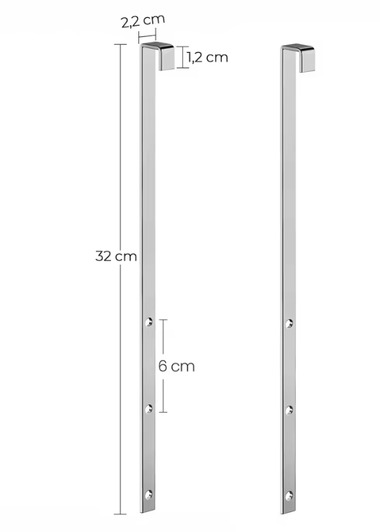 Deurhaken Set voor Sieradekast – Stalen Haken voor Hangmontage (2-delig)