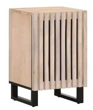 Badkamerkast van Mangohout – Massief Houten Opbergkast met Deur (38×34×58 cm)