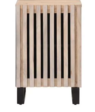 Badkamerkast van Mangohout – Massief Houten Opbergkast met Deur (38×34×58 cm)