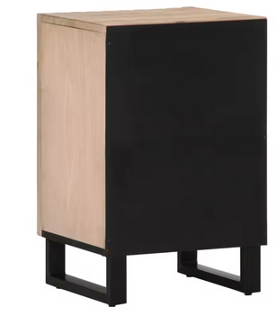 Badkamerkast van Mangohout – Massief Houten Opbergkast met Deur (38×34×58 cm)