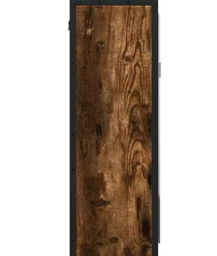 Badkamerkast met Spiegel – Gerookt Eiken Wandkast met Opbergruimte (65×20×60 cm)