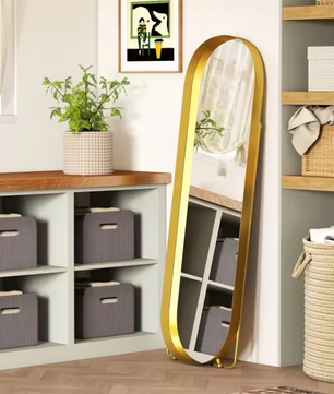 Volledige Staande Spiegel – Gouden Metalen Frame, 160×50 cm