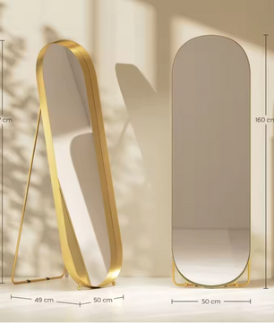 Volledige Staande Spiegel – Gouden Metalen Frame, 160×50 cm