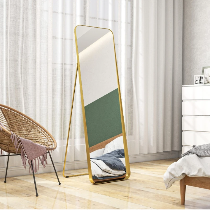 Staande Volledige Lichaamsspiegel 160×50 cm – Vrijstaand en Kantelbaar, Metalen Frame