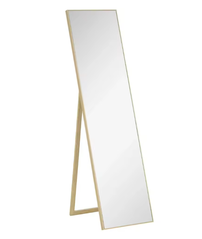 Staande Houten Volledige Lichaamsspiegel 147 cm – Vrijstaand en HD-Glas