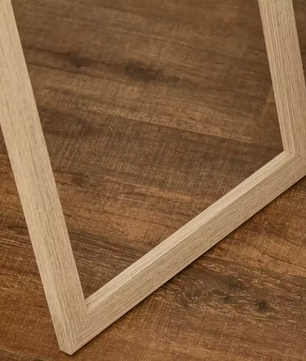 Staande Houtnerf Volledige Lichaamsspiegel 147 cm – Vrijstaand en HD-Glas