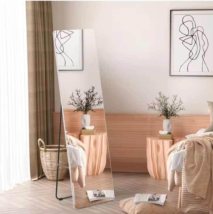 Staande Volledige Lichaamsspiegel 45×37×158,5 cm – Vrijstaand en Wandmontage