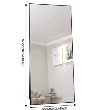 Volledige Staande Spiegel 180×80 cm – Vrijstaand, Kantelbaar en Wandmontage Optie