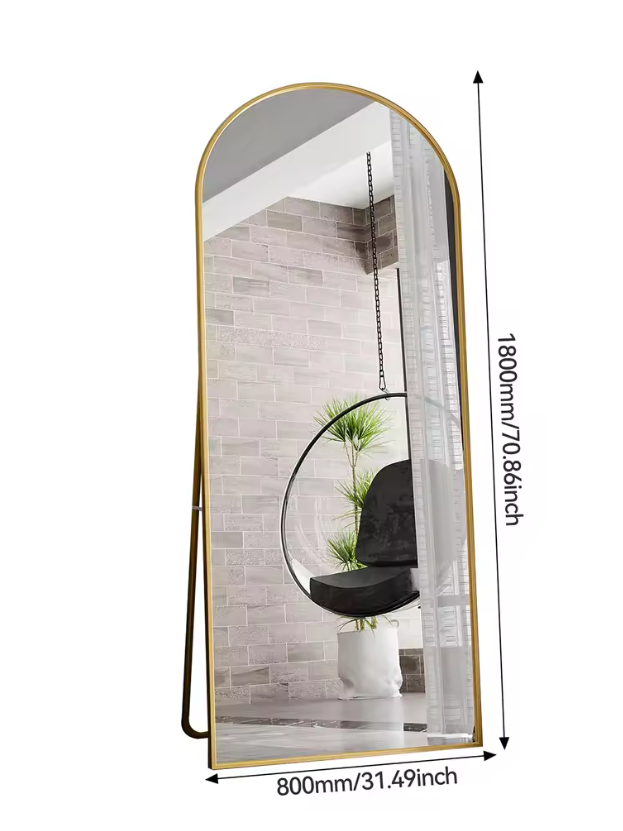 Volledige Staande Spiegel 180×80 cm – Vrijstaand, Kantelbaar en Wandmontage Optie