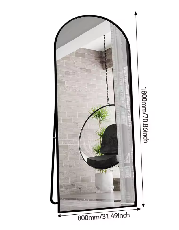 Volledige Staande Spiegel 180×80 cm – Vrijstaand, Kantelbaar en Wandmontage Optie