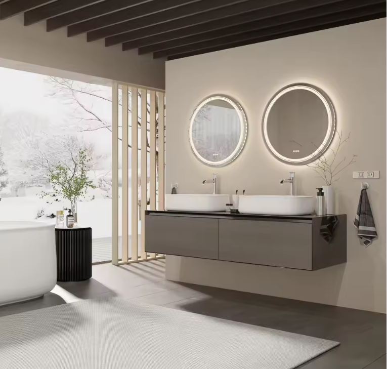 Ronde LED Badkamerspiegel 60 cm – Anti-Fog, Dimbaar en Smart Touch