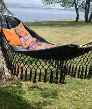 Outdoor Schommel Hangmat – 200×100 cm, Anti-Rollover & Opvouwbaar voor Tuin of Camping