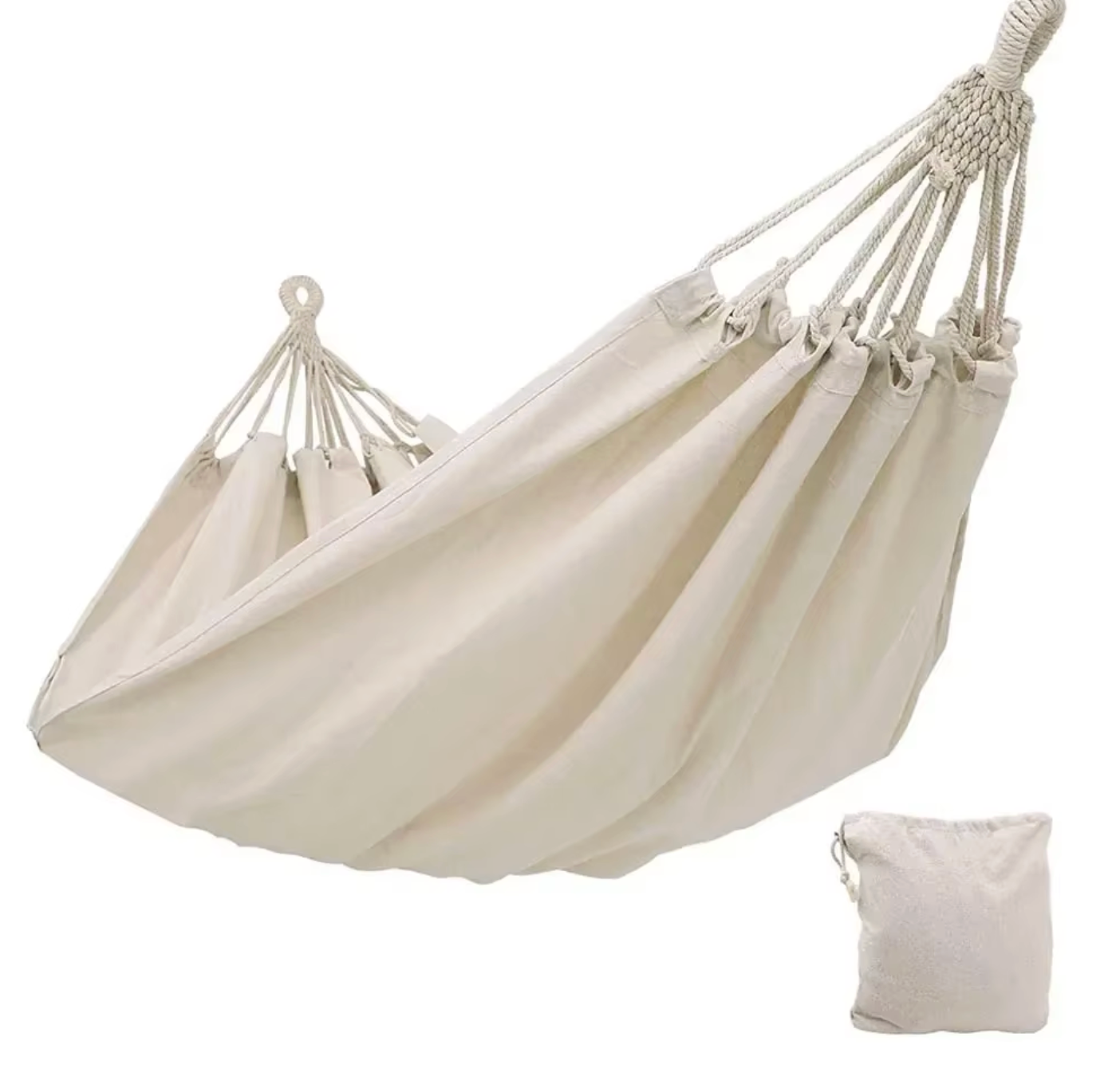 Lichtgewicht Canvas Camping Hangmat 2 Personen – 260×150 cm – Ademend Polyester – Met Draagtas