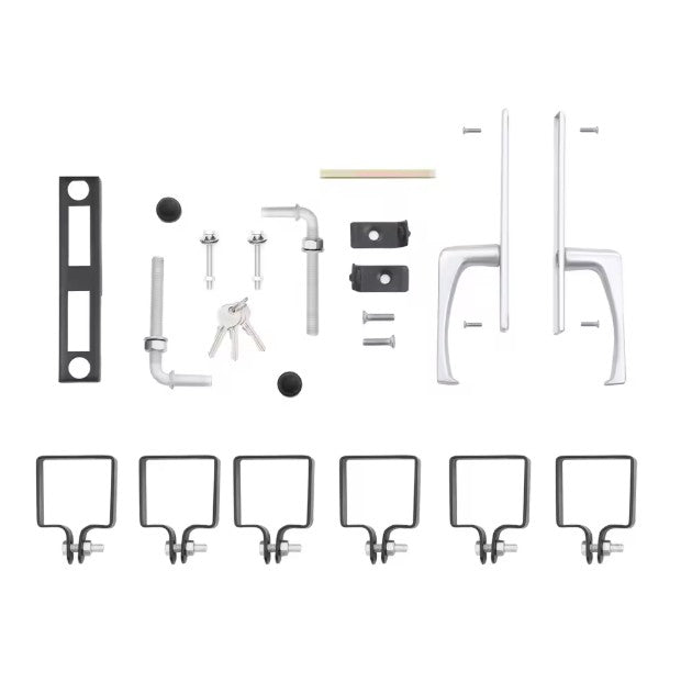 Afsluitbare Tuinpoort van Gegalvaniseerd Staal – Met Palen, Slot & Sleutels, Roostergaas 50×50 mm, Weer- & Roestbestendig – Grijs/Groen – 106 × 200 cm