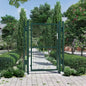 Afsluitbare Tuinpoort van Gegalvaniseerd Staal – Met Palen, Slot & Sleutels, Roostergaas 50×50 mm, Weer- & Roestbestendig – Grijs/Groen – 106 × 200 cm