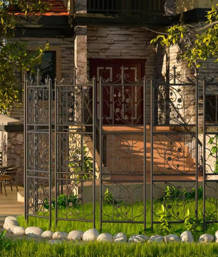 Set van 2 Metalen Klimrekken voor Planten – Zwart, 195 cm Hoog, Tuinspalies met Grondpennen voor Klimplanten & Tuinafscheiding