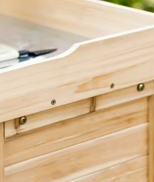 Houten Tuinkast met Werkblad en Opbergruimte – Gegalvaniseerd Aanrecht – 2 Planken – 83 × 40 × 92 cm – Planttafel en Gereedschapskast voor Tuin en Balkon