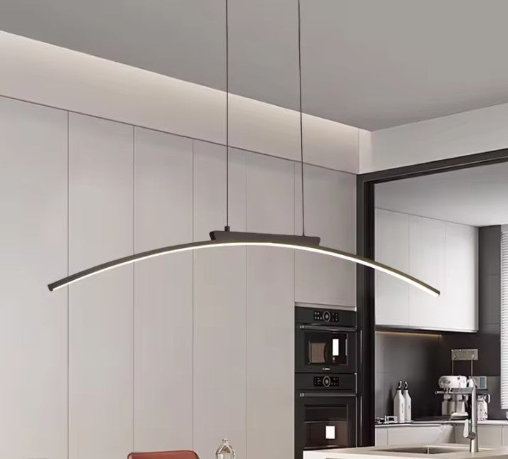 Moderne LED Boog Hanglamp 100 cm – Dimbare Arc Design Lamp van Aluminium & IJzer – Energiezuinig, 3000–6500K – Voor Eetkamer, Woonkamer & Keuken