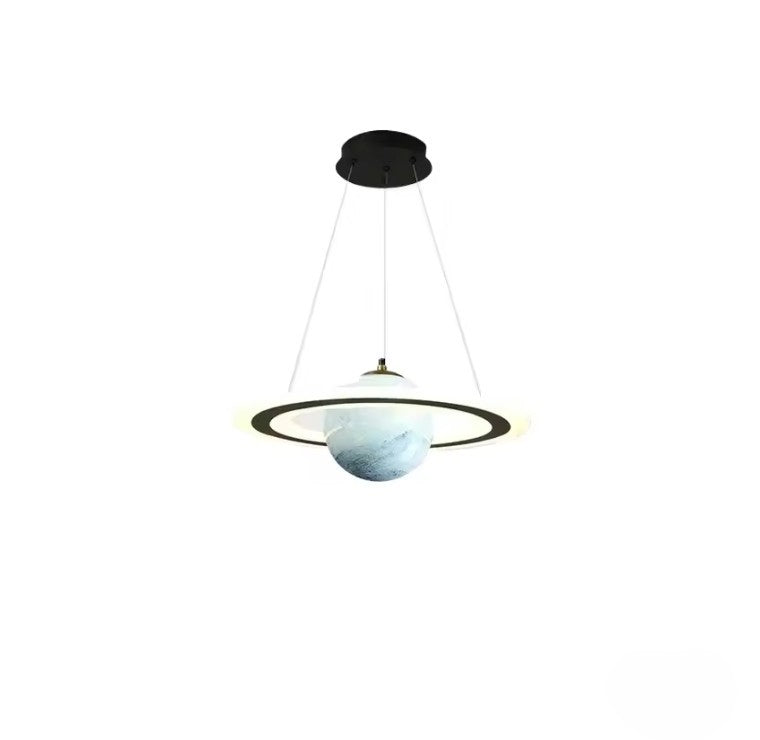 Acryl Planeet Hanglamp met E27 Fitting – Ruimte & Ster Design – Driekleurig Licht via Wandschakelaar – Moderne Hanglamp voor Woonkamer, Slaapkamer & Kinderkamer