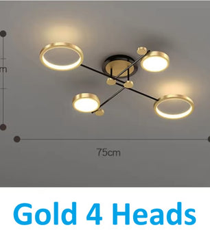 Moderne LED Hanglamp met Afstandsbediening – Dimbaar Goud & Zwart Aluminium Armatuur – Verstelbare Kleurtemperatuur voor Woonkamer, Eetkamer & Keuken