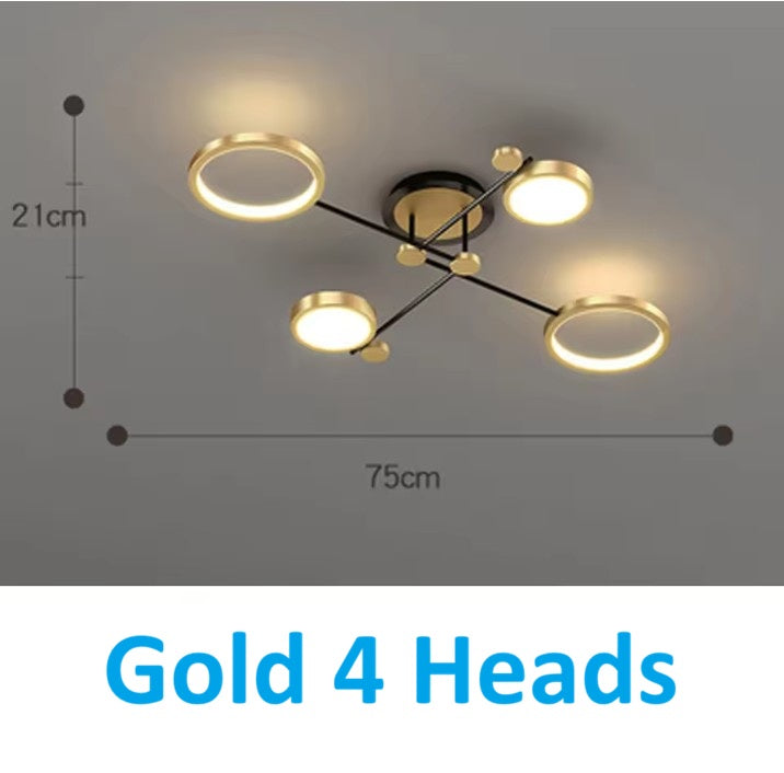 Moderne LED Hanglamp met Afstandsbediening – Dimbaar Goud & Zwart Aluminium Armatuur – Verstelbare Kleurtemperatuur voor Woonkamer, Eetkamer & Keuken
