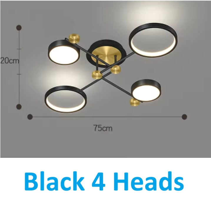 Moderne LED Hanglamp met Afstandsbediening – Dimbaar Goud & Zwart Aluminium Armatuur – Verstelbare Kleurtemperatuur voor Woonkamer, Eetkamer & Keuken