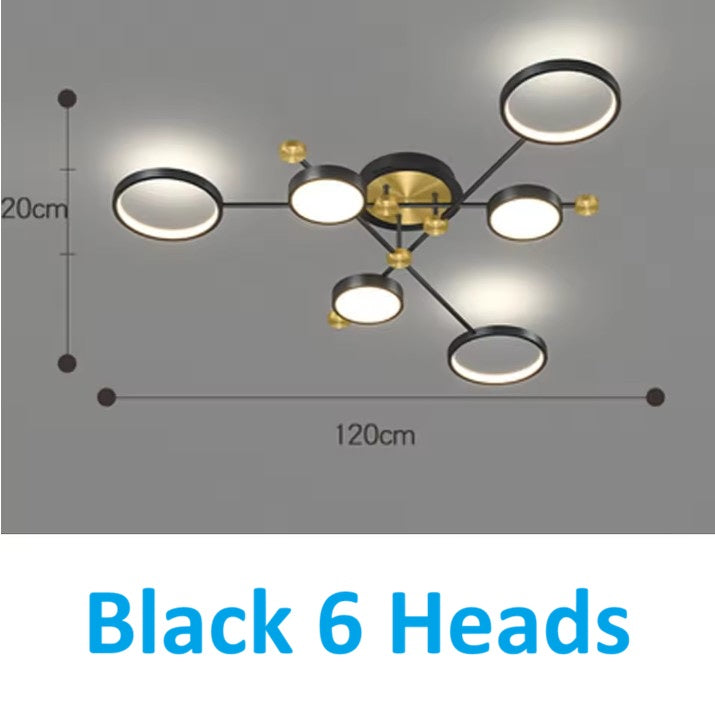 Moderne LED Hanglamp met Afstandsbediening – Dimbaar Goud & Zwart Aluminium Armatuur – Verstelbare Kleurtemperatuur voor Woonkamer, Eetkamer & Keuken