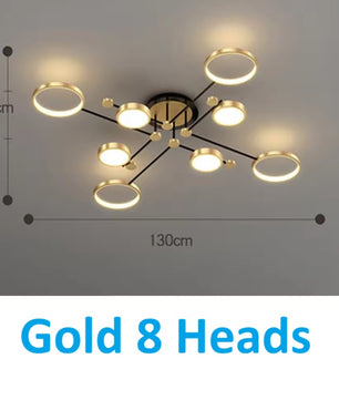 Moderne LED Hanglamp met Afstandsbediening – Dimbaar Goud & Zwart Aluminium Armatuur – Verstelbare Kleurtemperatuur voor Woonkamer, Eetkamer & Keuken