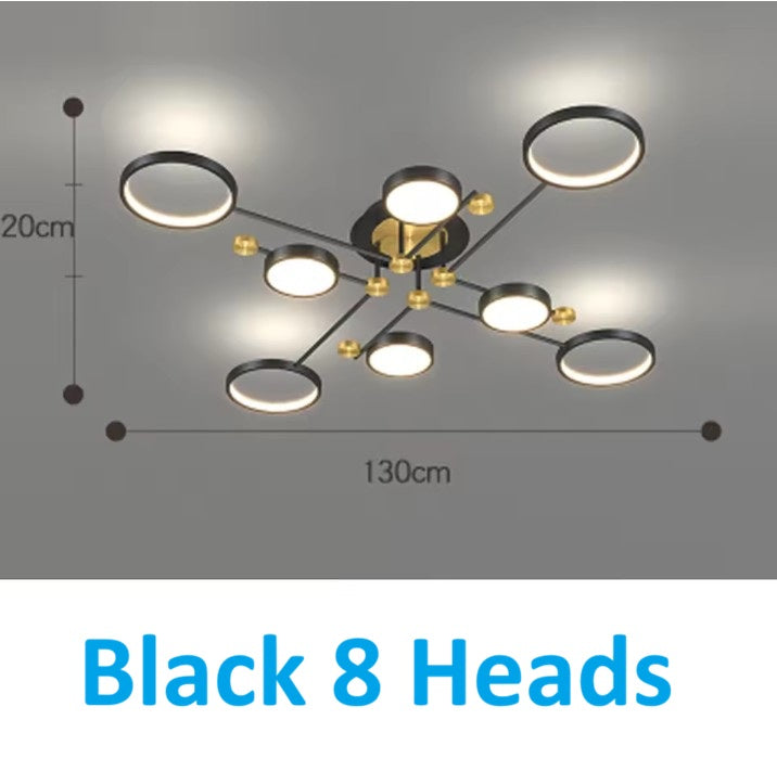 Moderne LED Hanglamp met Afstandsbediening – Dimbaar Goud & Zwart Aluminium Armatuur – Verstelbare Kleurtemperatuur voor Woonkamer, Eetkamer & Keuken