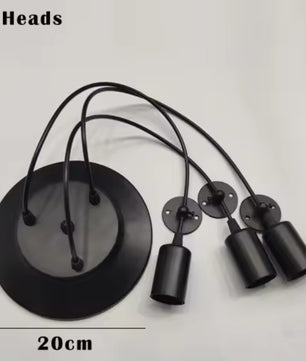 Vintage Spider Kroonluchter E27 – Industriële Plafondlamp met Meerdere Armen – Zwart Metaal – Voor Woonkamer, Keuken, Restaurant & Loft