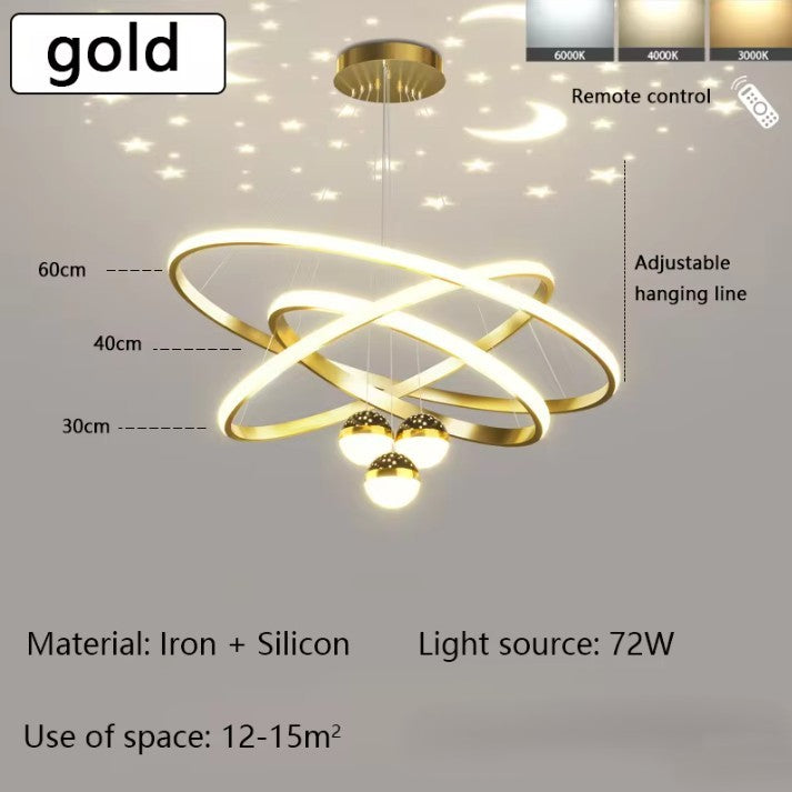 Moderne LED Kroonluchter met Cirkel Design – Luxe Minimalistische Hanglamp van Metaal & Acryl – LED Ringlamp voor Woonkamer, Eettafel & Restaurant (220V)