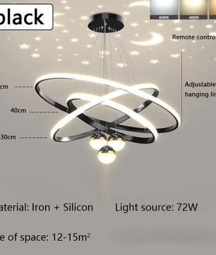 Moderne LED Kroonluchter met Cirkel Design – Luxe Minimalistische Hanglamp van Metaal & Acryl – LED Ringlamp voor Woonkamer, Eettafel & Restaurant (220V)