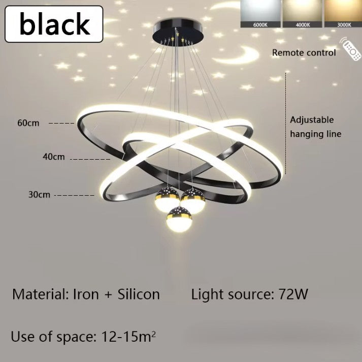Moderne LED Kroonluchter met Cirkel Design – Luxe Minimalistische Hanglamp van Metaal & Acryl – LED Ringlamp voor Woonkamer, Eettafel & Restaurant (220V)