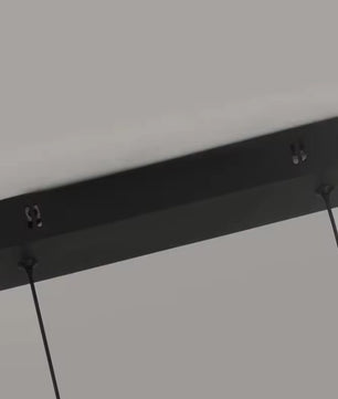 Moderne LED Kroonluchter van Aluminium – Lineaire Design Hanglamp 90 cm met 24W LED – Zwarte Pendellamp voor Woonkamer, Eetkamer & Slaapkamer