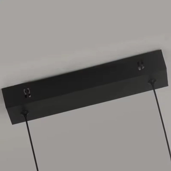 Moderne LED Kroonluchter van Aluminium – Lineaire Design Hanglamp 90 cm met 24W LED – Zwarte Pendellamp voor Woonkamer, Eetkamer & Slaapkamer