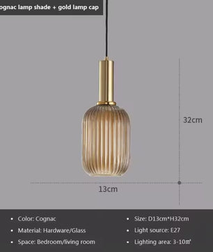 Glazen LED Hanglamp – Retro Luxe Design Hanglamp van Glas & Metaal – Sfeervolle Pendellamp voor Keuken, Eetkamer, Woonkamer & Restaurant