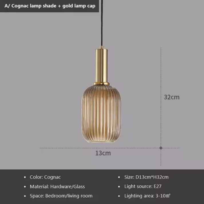 Glazen LED Hanglamp – Retro Luxe Design Hanglamp van Glas & Metaal – Sfeervolle Pendellamp voor Keuken, Eetkamer, Woonkamer & Restaurant