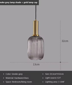 Glazen LED Hanglamp – Retro Luxe Design Hanglamp van Glas & Metaal – Sfeervolle Pendellamp voor Keuken, Eetkamer, Woonkamer & Restaurant