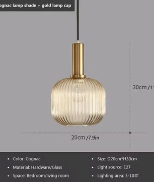 Glazen LED Hanglamp – Retro Luxe Design Hanglamp van Glas & Metaal – Sfeervolle Pendellamp voor Keuken, Eetkamer, Woonkamer & Restaurant