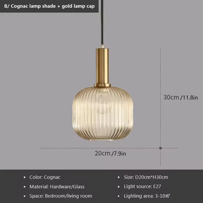 Glazen LED Hanglamp – Retro Luxe Design Hanglamp van Glas & Metaal – Sfeervolle Pendellamp voor Keuken, Eetkamer, Woonkamer & Restaurant